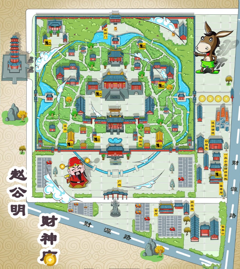 阳江寺庙类手绘地图